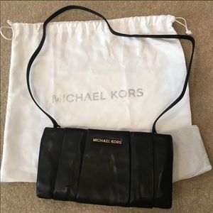 Michael Kors Black Leather Clutch w/ Strap